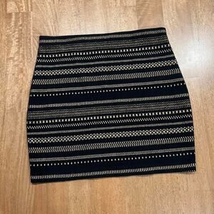 Black mini skirt with embroidered